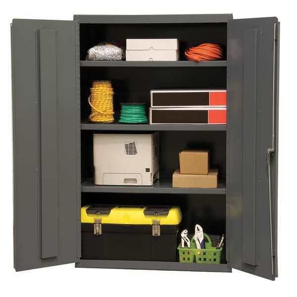 16 ga. ga. Steel Storage Cabinet, 36 in W, 60 in H, Stationary
