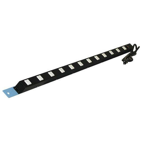 Power Strip, 60W x 1-1/2D x 1-1/2H, Blue