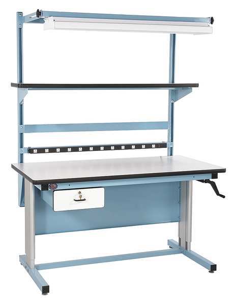 Hand Crank Ergonomic Work Benches, Laminate, 60