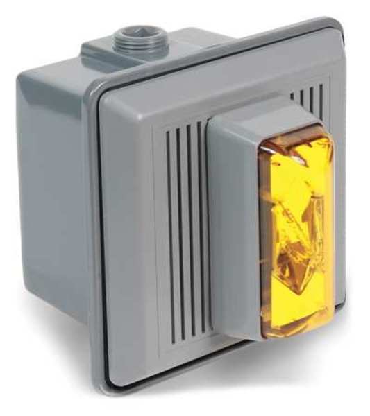 Horn Strobe, Amber, 5-1/2 In. H, 120VAC