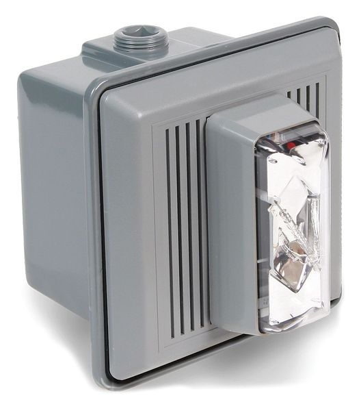Horn Strobe, Clear, 5-1/2 In. H, 24VAC/DC