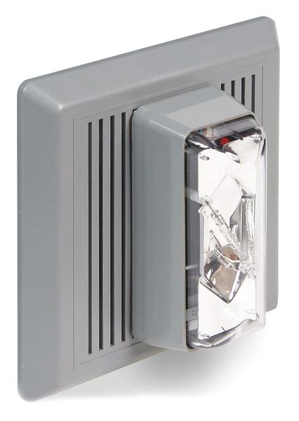 Horn Strobe, Clear, 120VAC