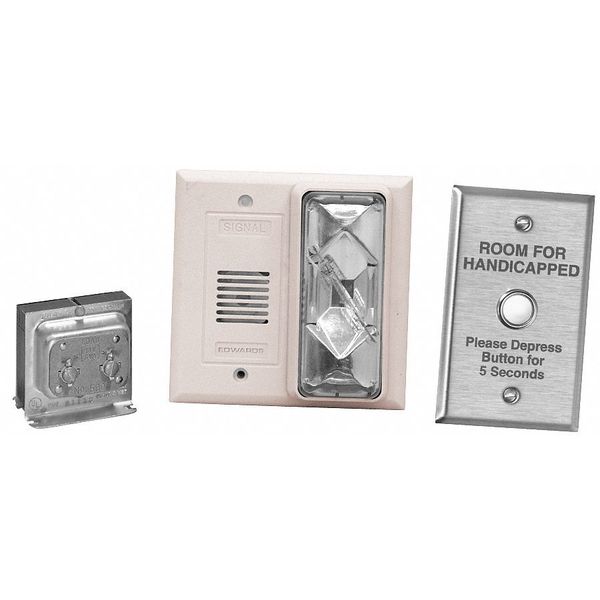 Hotel Room Annunciator Kit, Includes Horn/High Intensity Candela Strobe, Transformer, Push Button