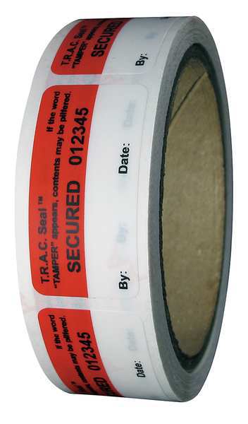 Tamper-Evident Tape, 1In x 2In, PK250