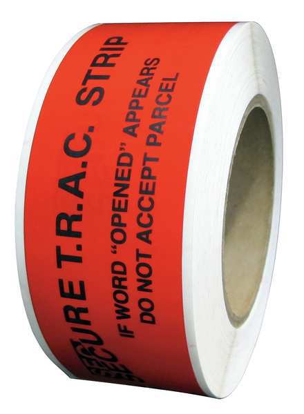 Tamper-Evident Tape, Red, 2Inx9In, PK250
