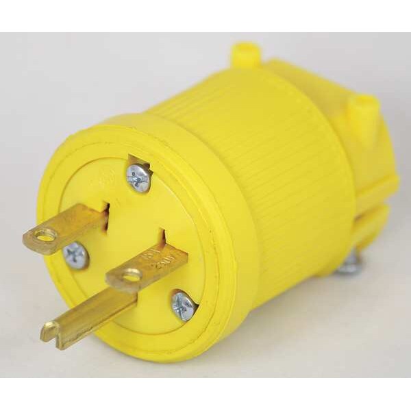 3 Wire Industrial Flip Seal Straight Blade Plug 250VAC 15A