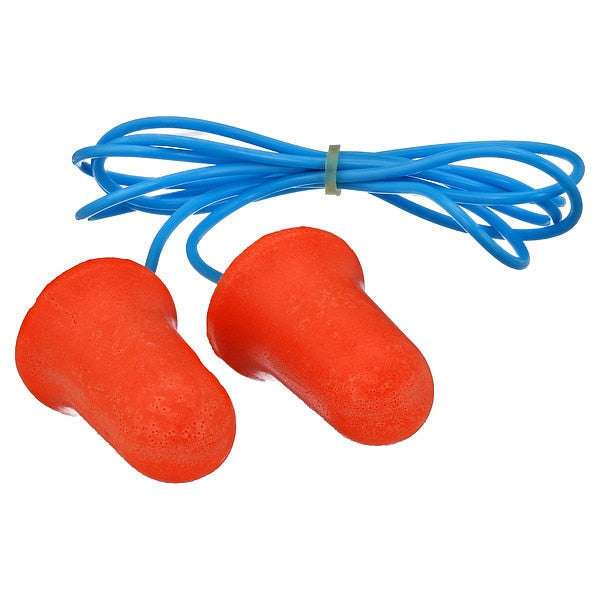 Max-30 Disposable Corded Earplugs, Foam, Bell Shape, NRR 33 dB, Coral, 5 Pairs/Box