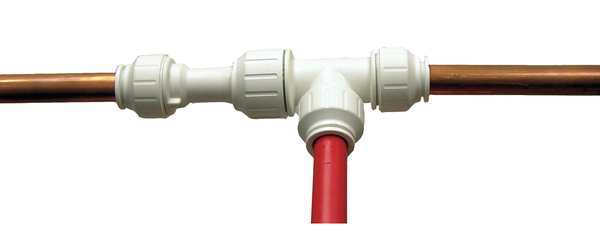 Slip Tee Connector, 1/2 In. CTS, PEX, White