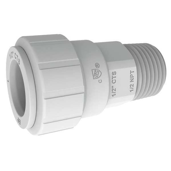 Polysulfone Male Connector, 1/2 in Tube Size