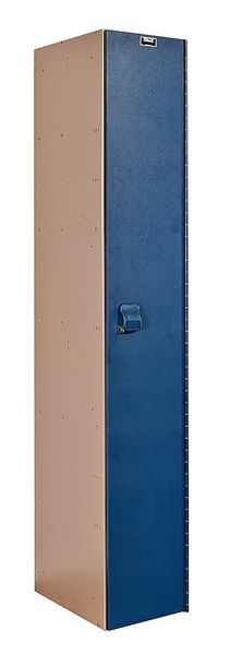 Wardrobe Locker, 12 in W, 18 in D, 72 in H, (1) Tier, (1) Wide, Blue/Taupe