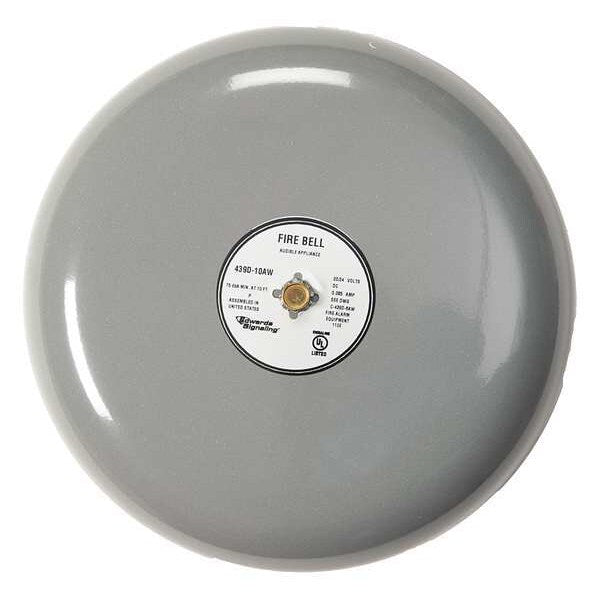 Fire Bell, Gray, 8 In., 20 to 24V