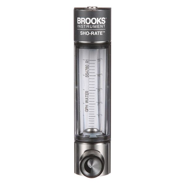 Flowmeter, Water, .2 to 5 GPH, Glass