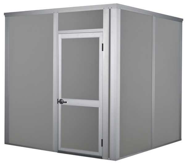Sound Reducing Modular Wall Enclosure, 8 ft H, 16 ft W, 12 ft D, Gray