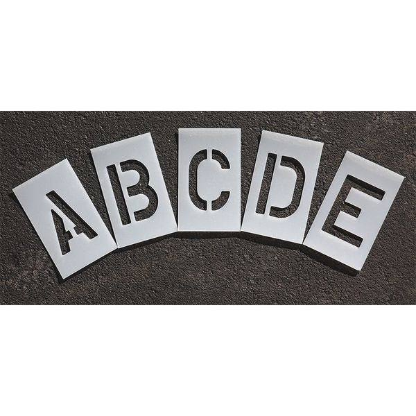 Pavement Stencil, 2 in, Alphabet Kit, 1/16