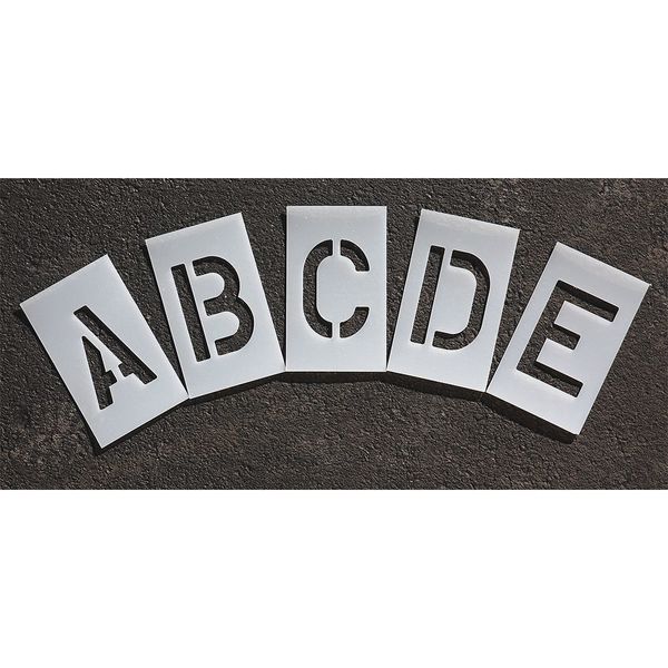 Pavement Stencil, 10 in, Alphabet Kit, 1/16