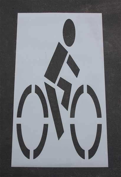 Pavement Stencil, 78 in, Bike Lane, 1/8