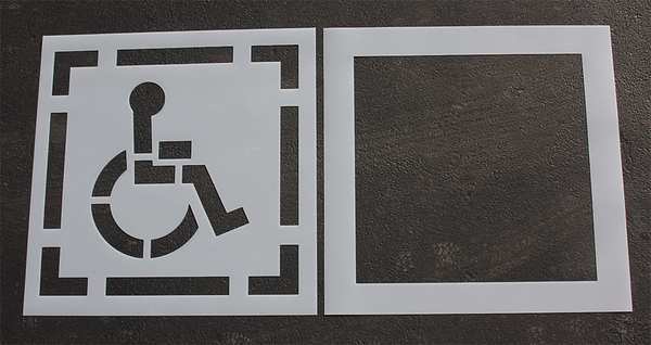 Pavement Stencil, 30 in, DOT Handicap, 1/8