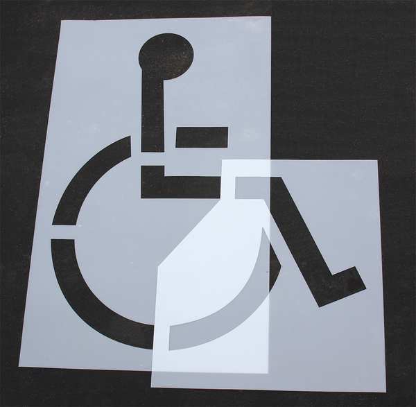 Pavement Stencil, 72 in, Handicap, 1/8