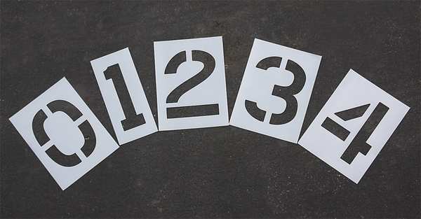 Pavement Stencil, 12 in, Number Kit, 1/8