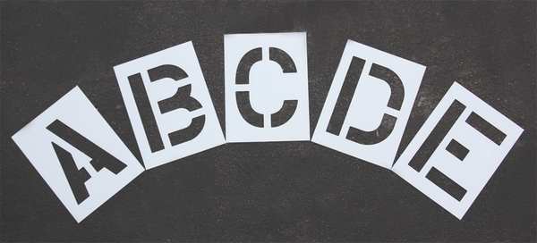 Pavement Stencil, 12 in, Alphabet Kit, 1/8