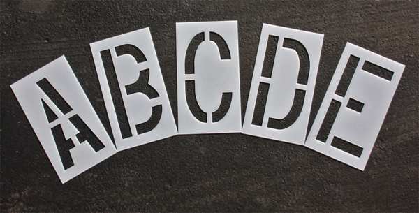 Pavement Stencil, 24 in, Alphabet Kit, 1/8, STL-108-8245