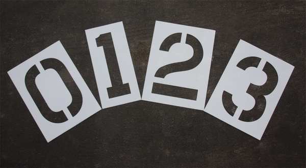 Pavement Stencil, 24 in, Number Kit, 1/16, STL-116-8240W