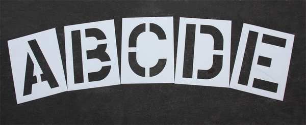 Pavement Stencil, 24 in, Alphabet Kit, 1/16, STL-116-8245W