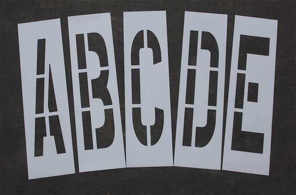Pavement Stencil, 36 in, Alpha Kit, 1/16, STL-116-8365