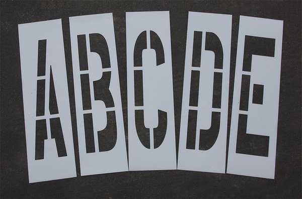 Pavement Stencil, 36 in, Alpha Kit, 1/8, STL-108-8365