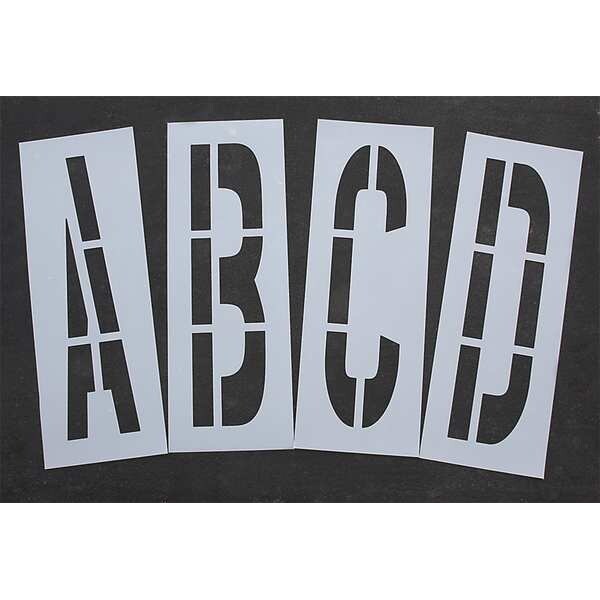 Pavement Stencil, 48 in, Alpha Kit, 1/8