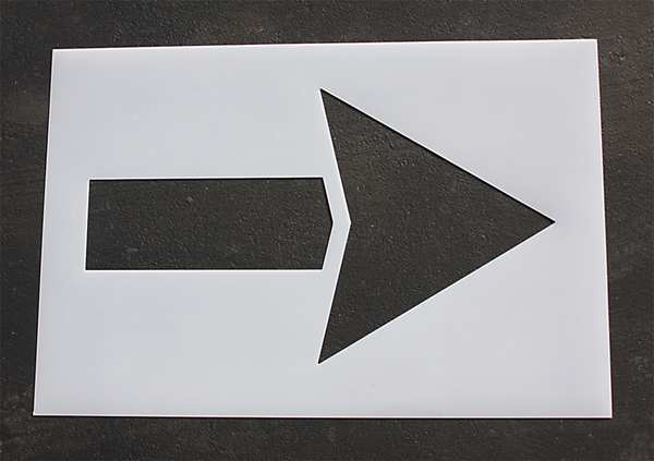 Pavement Stencil, 60 in, Strght Arrow, 1/16
