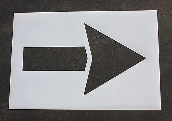 Pavement Stencil, 60 in, Strght Arrow, 1/8