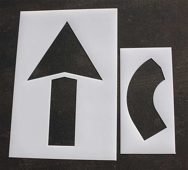 Pavement Stencil, 60 in, Arrow Kit, 1/16