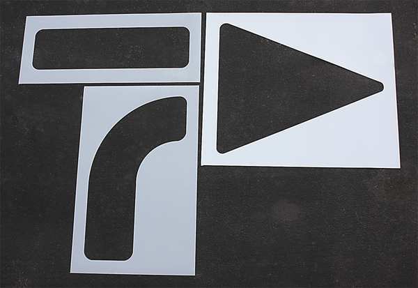 Pavement Stencil, 90 in, Arrow Kit, 1/8