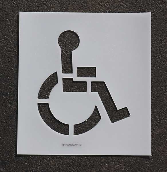 Pavement Stencil, 15 in, Handicap, 1/8