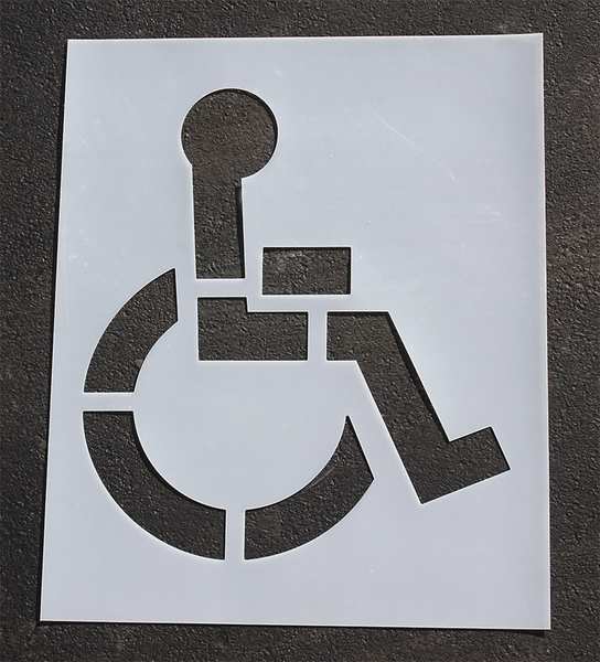 Pavement Stencil, 21 in, Handicap, 1/16