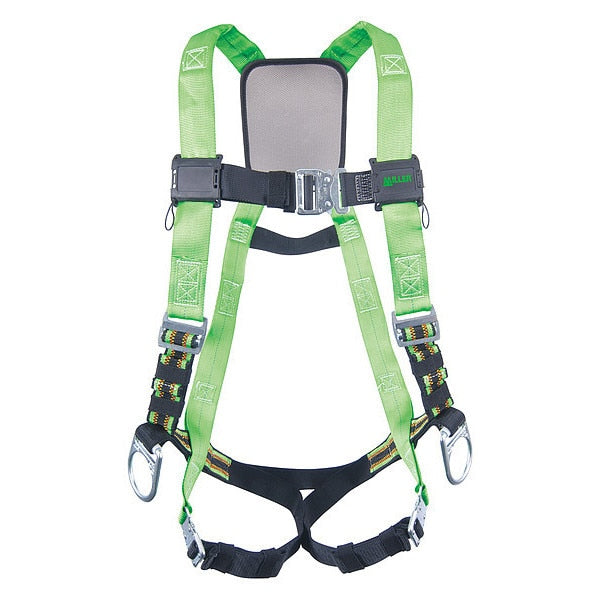 Full Body Harness, Vest Style, L/XL, Polyester, Green