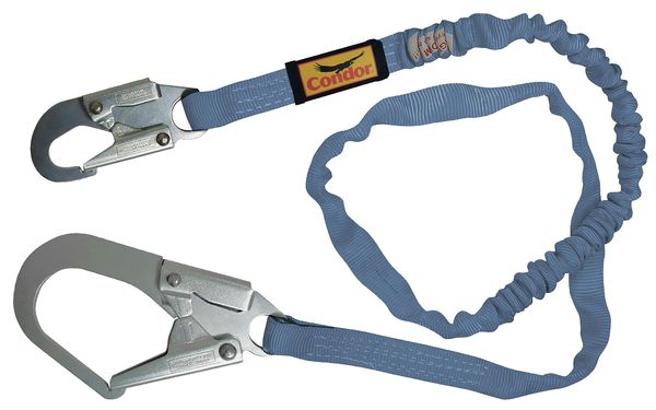 Shock Absorbing Lanyard, 6 ft., 310 lb. Weight Capacity, Blue