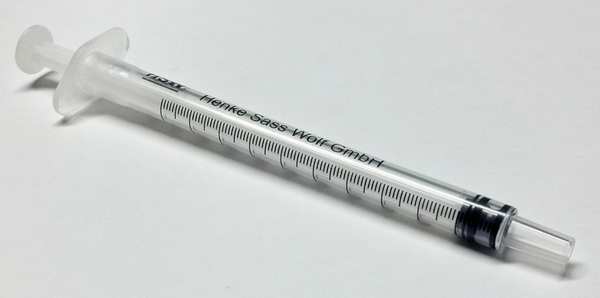 Disposable Syringe, Luer Slip, 1 mL, PK100