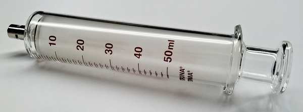 Glass Syringe, Metal Luer Lock, 50 mL