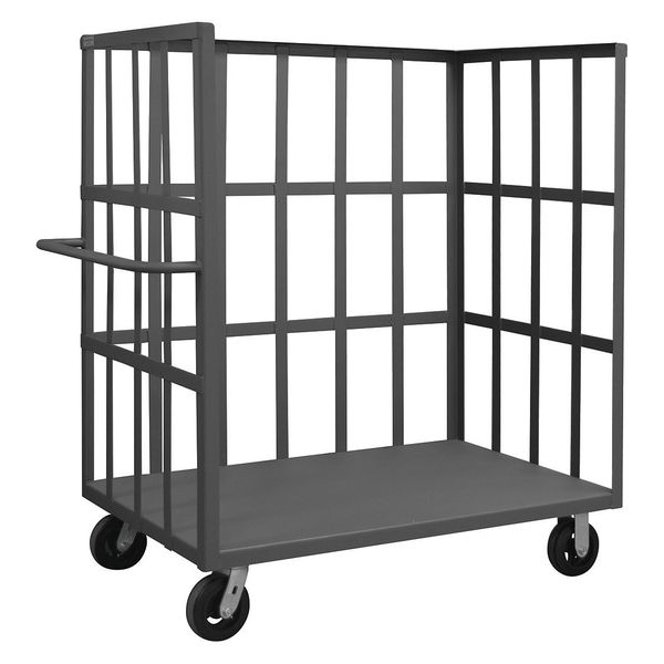 14 ga. Steel 3 Sided Slat Stock Cart 2000 lb. Capacity, 54-1/2