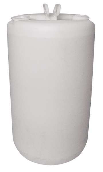 Closed Head Transport Drum, Polyethylene, 15 gal, Unlined, Translucent White