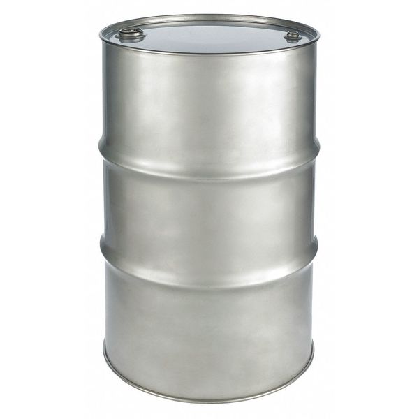 Closed Head Transport Drum, 304 Stainless Steel, 55 gal, Unlined, Silver