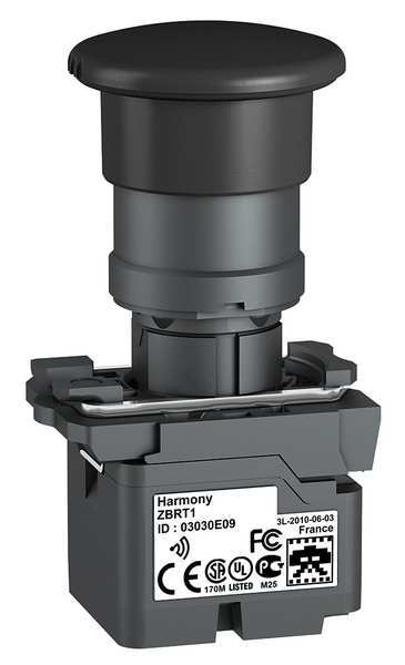 Push Button with Transmitter, 22 mm, Black