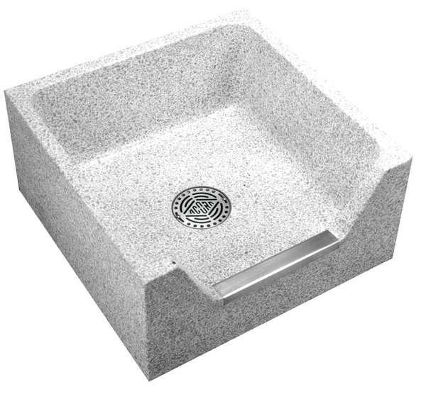 24 W x 24 L x 12 in H, Terrazzo, Mop Sink