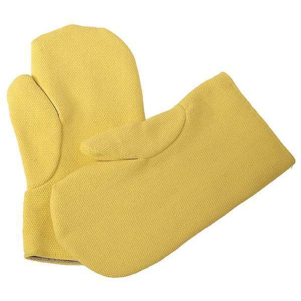 Heat Resistant Mittens, Kevlar, Yellow, PR