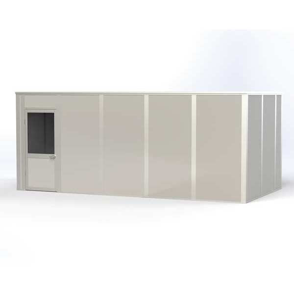 4-Wall Modular In-Plant Office, 8 ft H, 20 ft W, 10 ft D, Gray