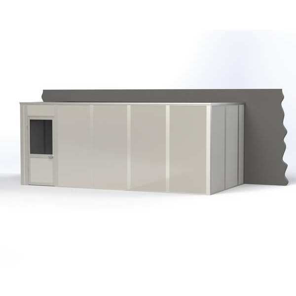 3-Wall Modular In-Plant Office, 8 ft H, 20 ft W, 10 ft D, Gray
