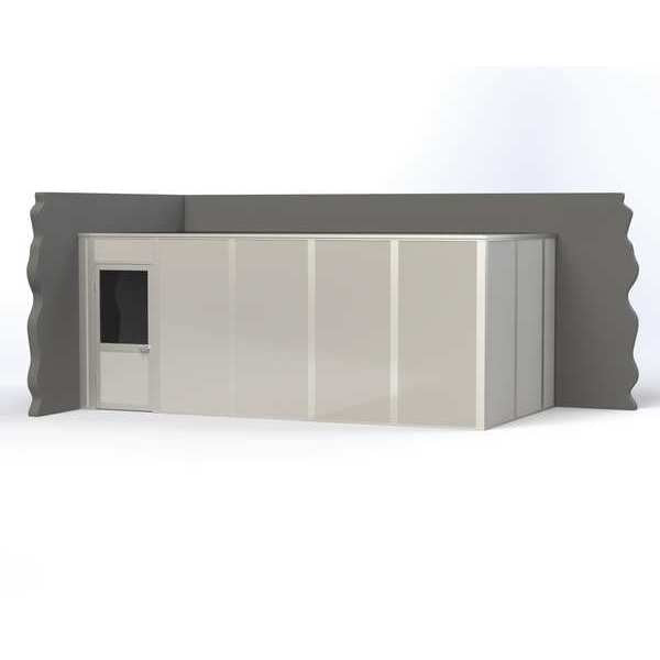2-Wall Modular In-Plant Office, 8 ft H, 20 ft W, 10 ft D, Gray