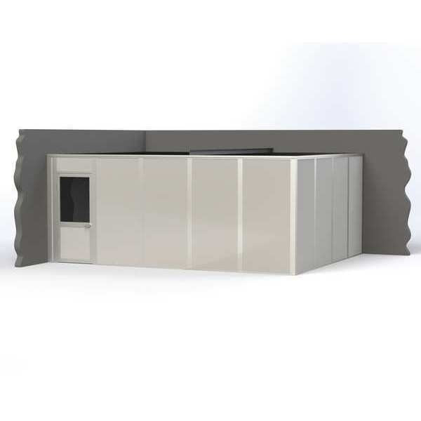 2-Wall Modular In-Plant Office, 8 ft H, 20 ft W, 16 ft D, Gray